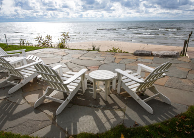 flagstone patio overlooking lake michigan