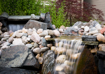 backyard waterfall detail