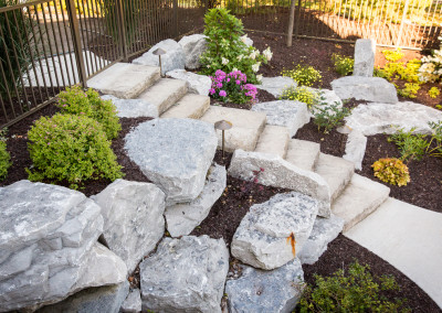 stone stairs and retaining