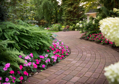 paver pathway with landscape planting