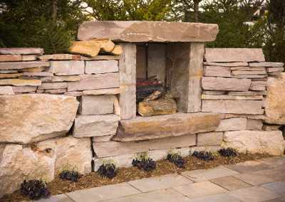 built in stone firepit