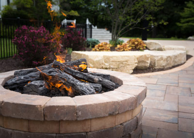 built in gas fireplace with ceramic logs