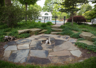 flagstone firepit