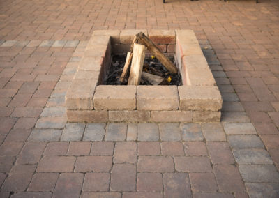 built in paver firepit