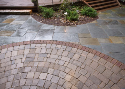 paver and natural stone patio