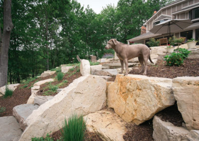 boulder retaining wall