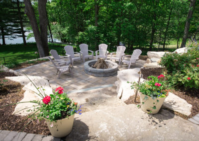 flagstone patio with seating area