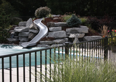 pool with water slide