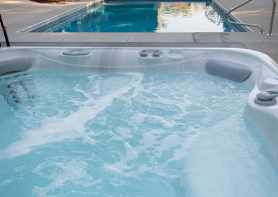 close up of hot tub and underground pool