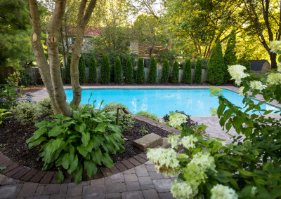 elevated landscaping surrounding Grand Rapids pool