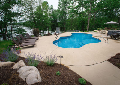 custom pool with lounge area