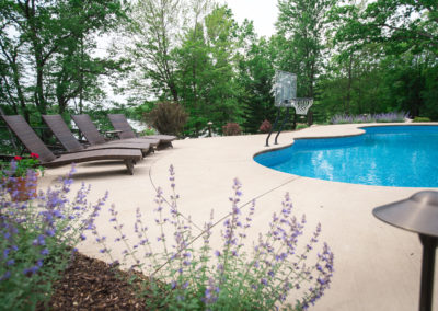 custom pool with basketball hoop