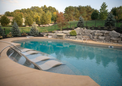 pool with loungers