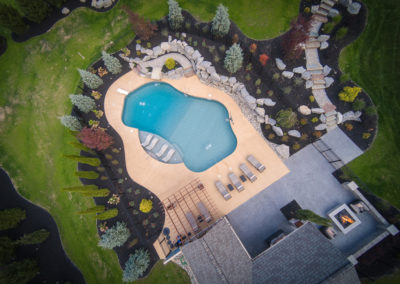 overhead aerial pool lighting