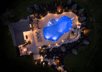 overhead aerial pool lighting