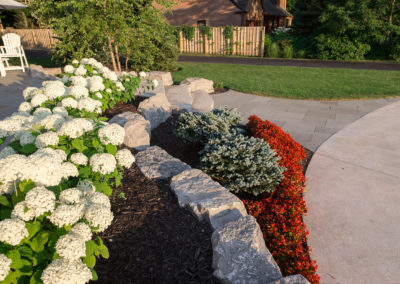 front yard patio overlooking Lake Michigan landscaped by essex outdoor design